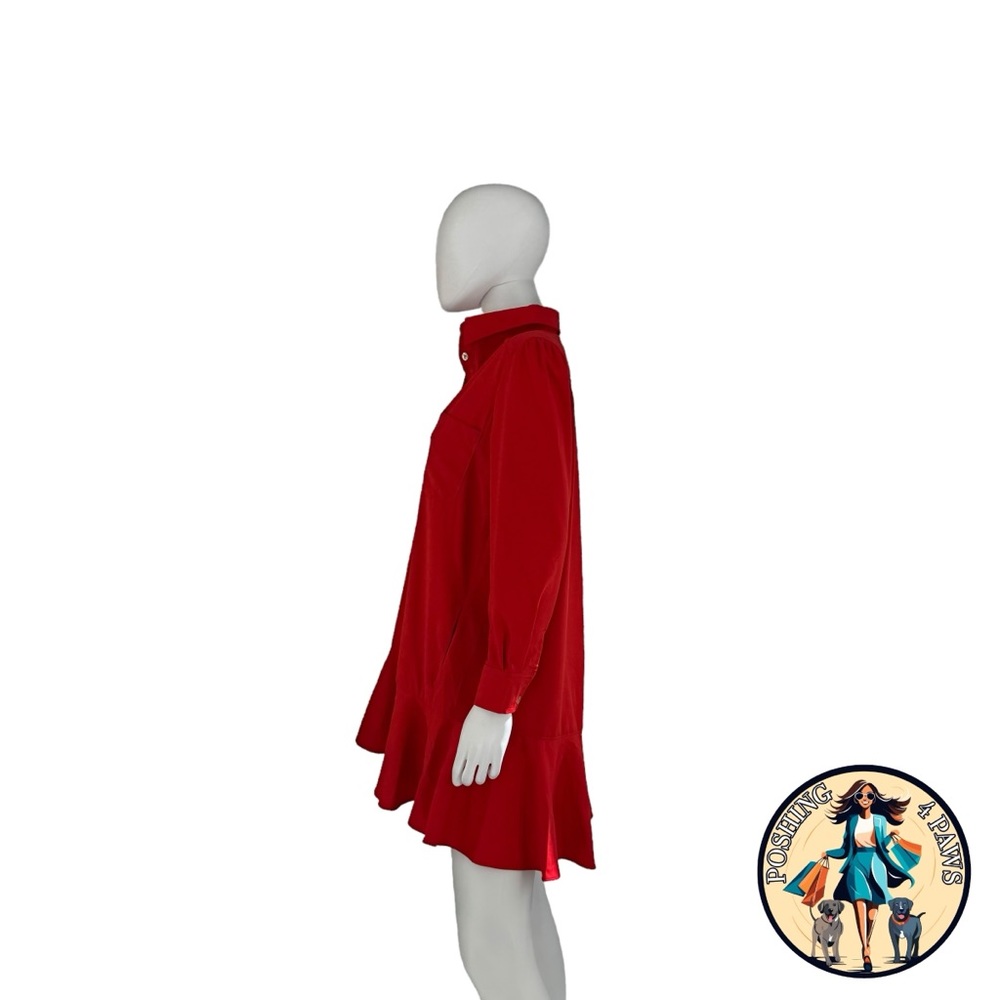 Tuckernuck NEW Red Callahan Long Sleeve Preppy Shirt Mini Dress Size Small - Picture 7 of 9